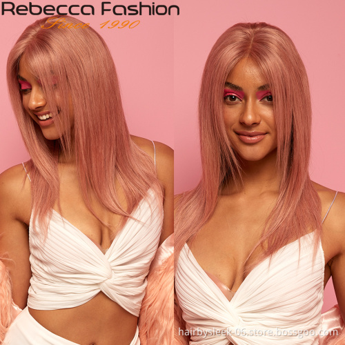 Rebecca Fashion cheap colorful hair extension straight weave 8 to 28inches remy hair bundles wholesale human hair extension